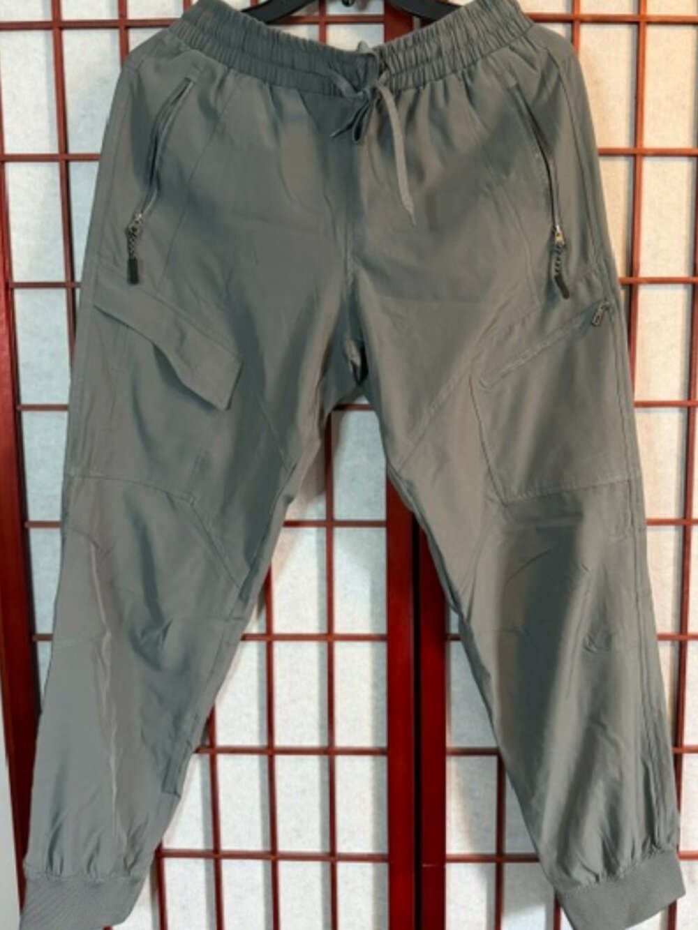 Olive Green Cargo/Parachute/Safari Pants — Size Medium